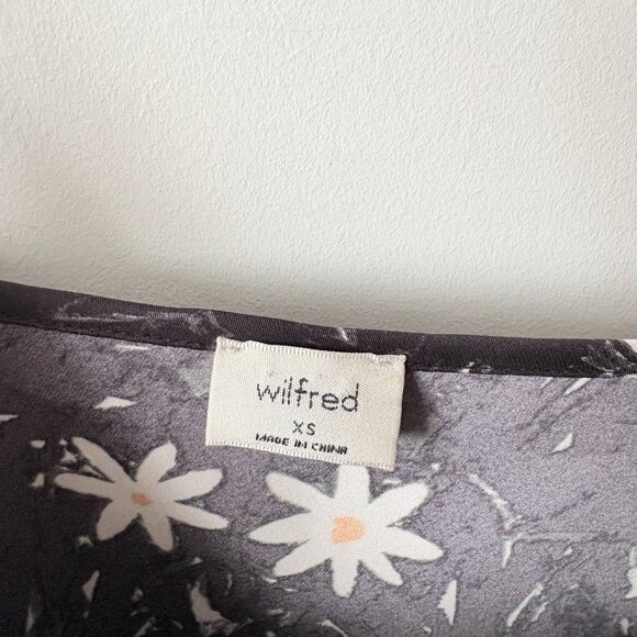 Aritzia Wilfred Mini Only Slip Dress Black Daisy Floral Size XS - Picture 7 of 8